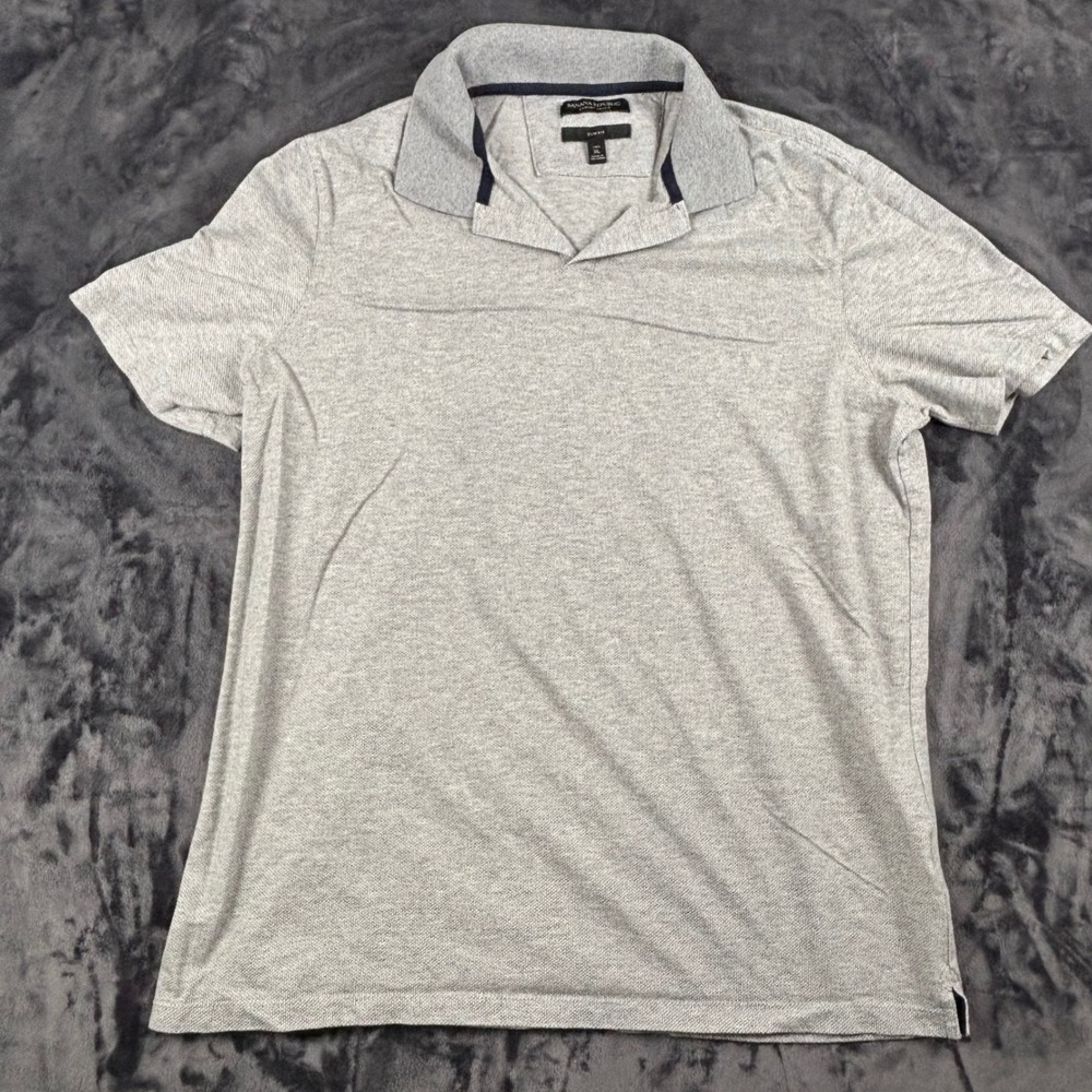 Banana Republic Polo Shirt Mens XL Tall Gray Luxury Touch Slim Fit 3819